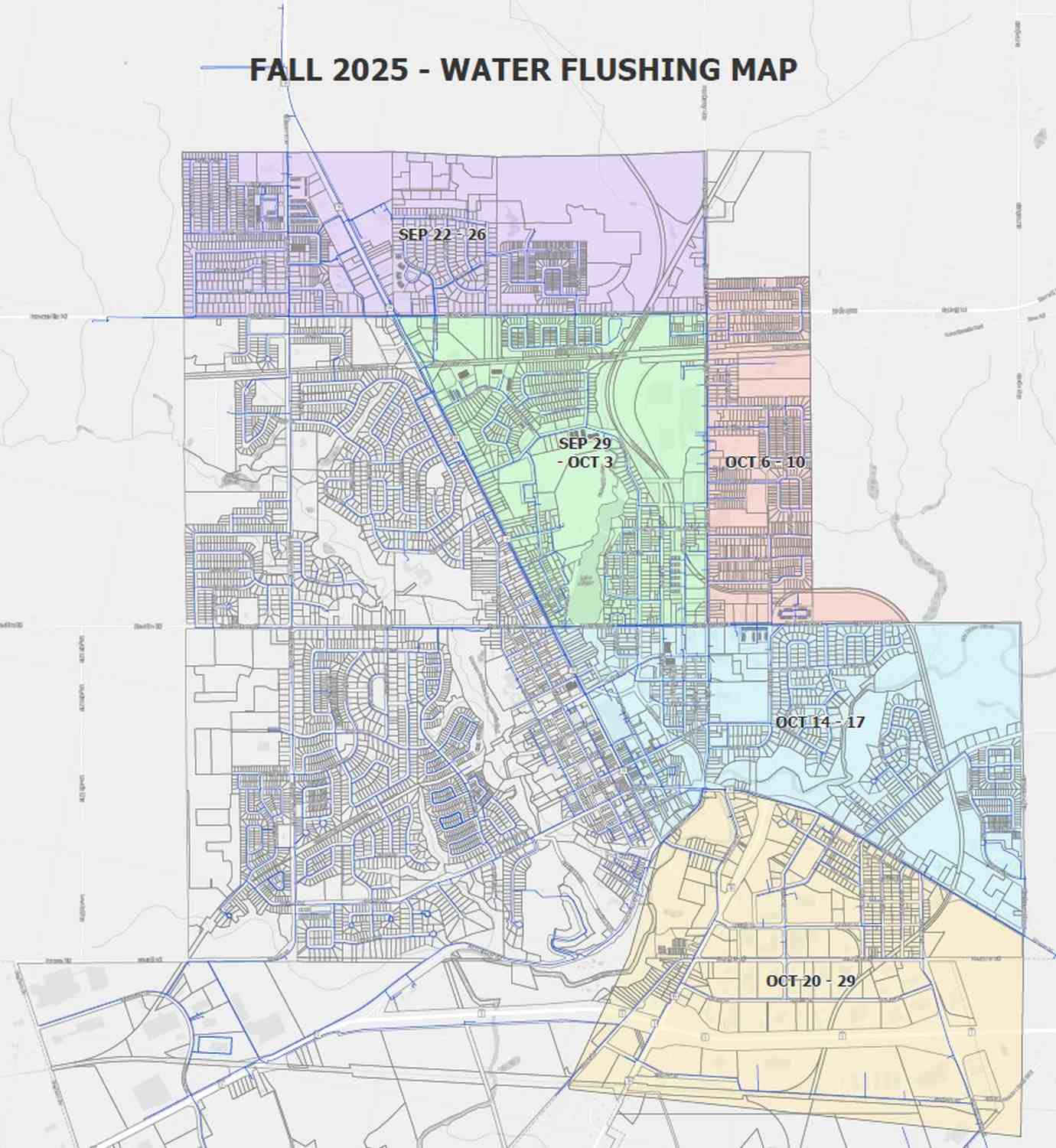Fall 2025 Water Main Flushing Map