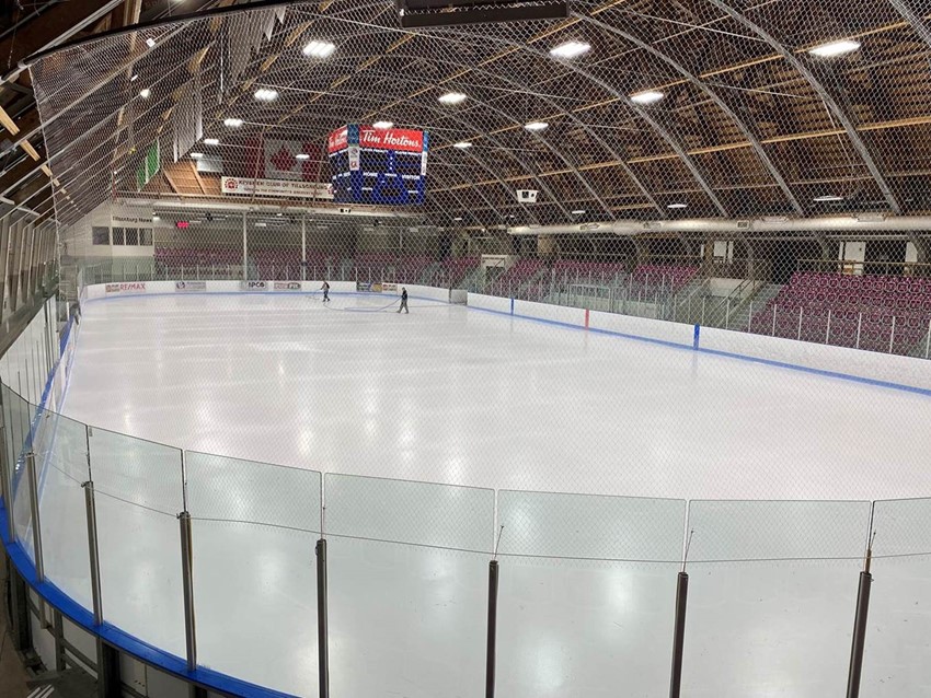 Memorial Park ice installation on morning of September 12